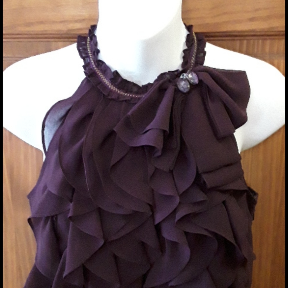 MM Couture ruffle front halter top